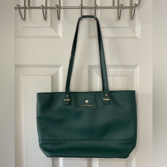 Nanette Lepore Handbags - Nanette Lepore Green Pebbled Leather Tote Shoulder Work Bag